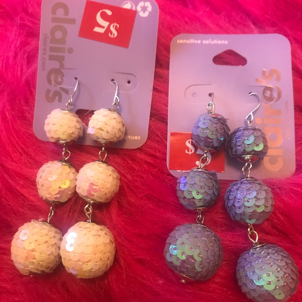 Earrings Claire’s Closeouts. Sequin dangle style